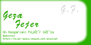 geza fejer business card